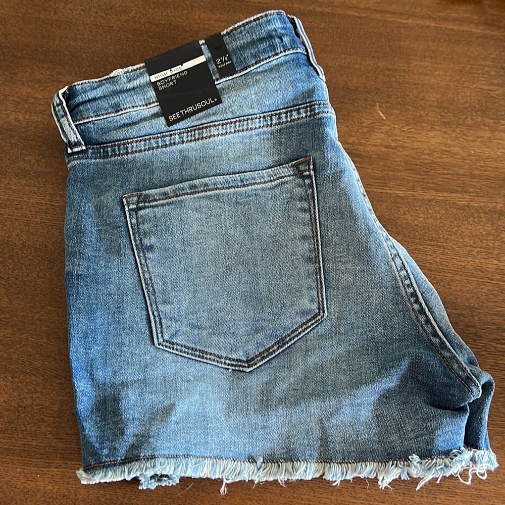 Seethrusoul NWT High Rise Boyfriend Shorts - Picture 9 of 9